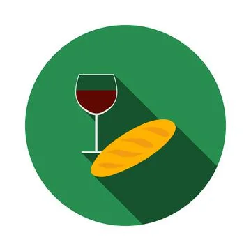 Easter Wine And Bread Icon Stock Illustration