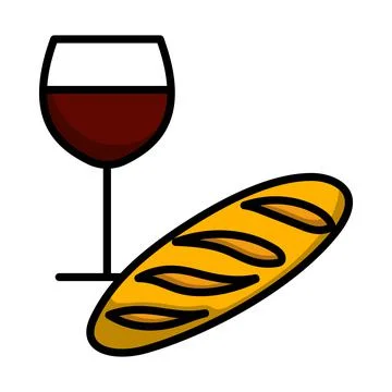 Easter Wine And Bread Icon Stock Illustration