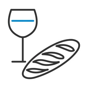 Easter Wine And Bread Icon Stock Illustration