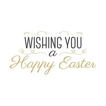 Easter wish sign - Happy Easter. Easter wishes overlay, lettering label design Stock Illustration