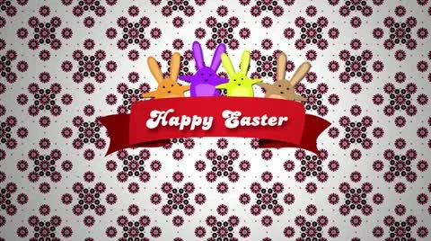Easter Wish - White Red Pattern Stock Footage 22039077