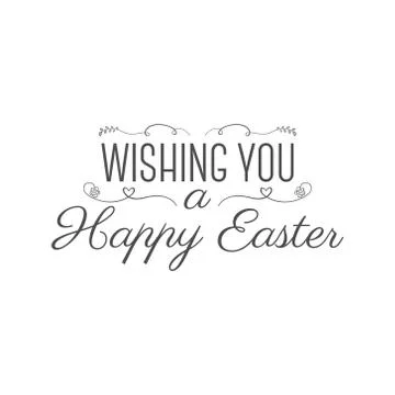 Easter wishes sign - Happy Easter. Easter wish overlay, lettering label design Stock Illustration