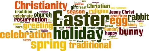 Easter word cloud Stock Illustration