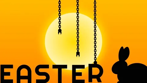 Easter word presenting animation at sunrise and sunset time Stock Footage 234110897