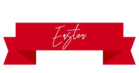Easter word on red banner ribbon Stock Footage 270110646