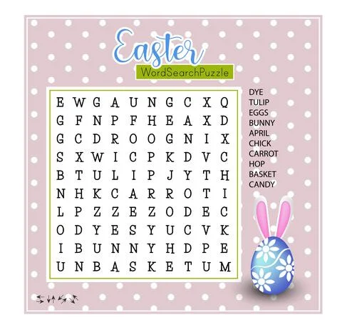 Easter word search puzzle. Educational game for kids. Holiday crossword. Stock Illustration