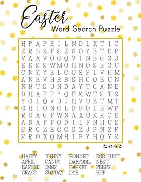Easter word search puzzle. Educational game for kids. Holiday crossword. Stock Illustration