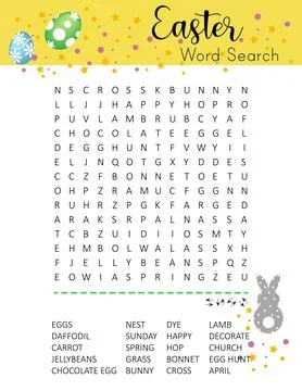 Easter word search puzzle. Stock Illustration