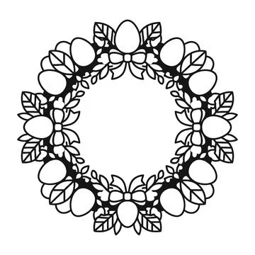 Easter wreath arranged for invitations, worksheets and covers Stock Illustration