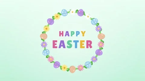 Easter wreath of eggs Vídeos de archivo 348618792