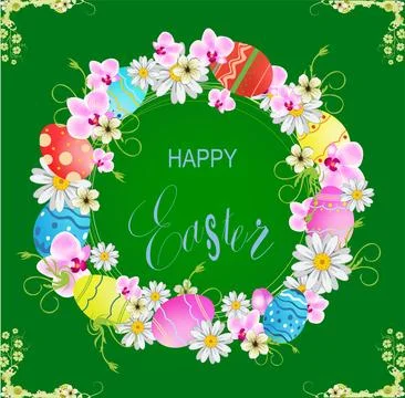 Easter wreath, Stock Illustration