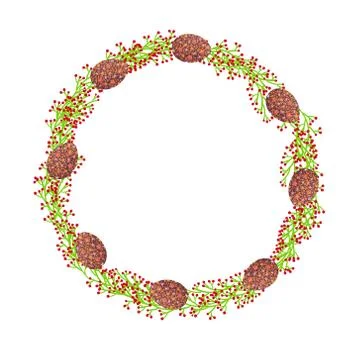 Easter Wreath. Illustration for Easter Image of an egg with floral ornament Stock Illustration