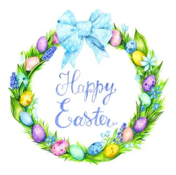 Easter wreath Invitation Stock Illustration