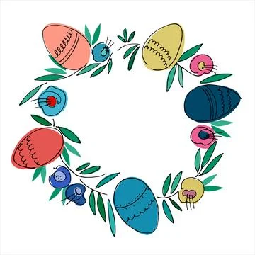 Easter wreath with place for your text Stock Illustration