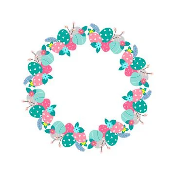 Easter wreath. Vector illustration Stock Illustration