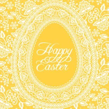 Easter yellow card Stock Illustration