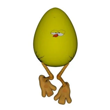 Easter yellow egg - 3D render Stock Illustration