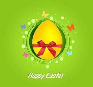 Easter yellow egg gift card Stock Illustration