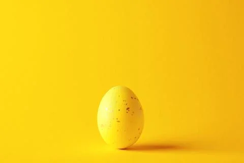 Easter yellow egg on a yellow background. Close up. beautiful Stock Photos