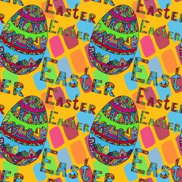 EASTER YELLOW ZENTANGLE PATTERN Stock-Illustration