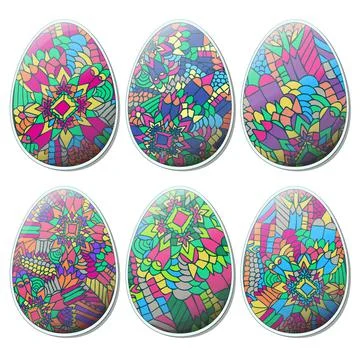 Easter zentangle eggs set tribal abstract 2 Stock-Illustration