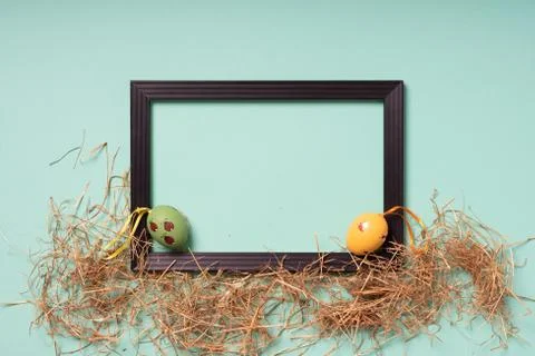 Easterly decorated frame leaving copy space Stock Photos