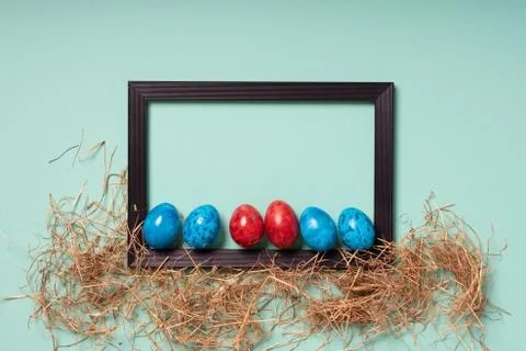 Easterly decorated frame leaving copy space Stock Photos
