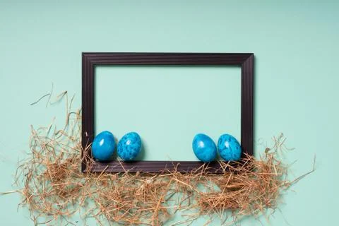 Easterly decorated frame leaving copy space Stock Photos
