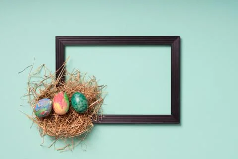 Easterly decorated frame leaving copy space Stock Photos
