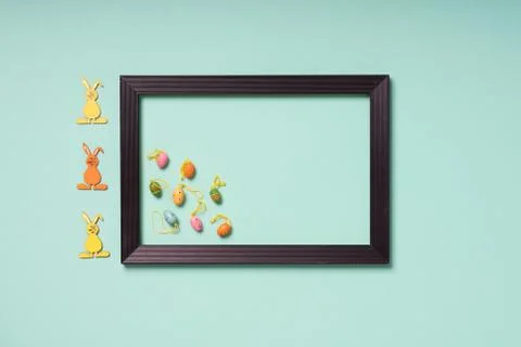 Easterly decorated frame leaving copy space Stock Photos
