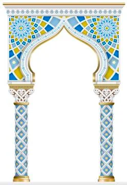 Eastern arch mosaic frame Stock Illustration
