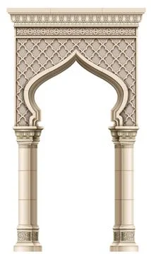 Eastern arch mosaic gate frame Stock Illustration