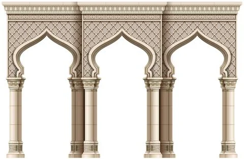 Eastern arch mosaic gate frame Stock Illustration