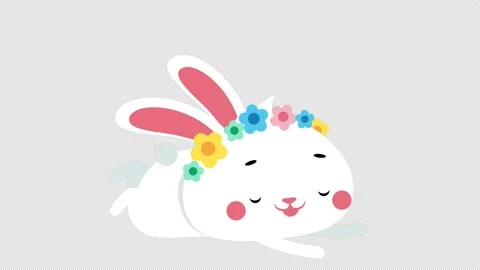 Eastern bunny animation set Stock Footage 163587947