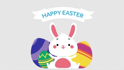 Eastern bunny animation set Stock Footage 163588027
