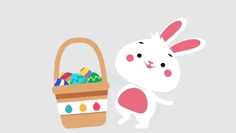 Eastern bunny animation set Stock Footage 163588060