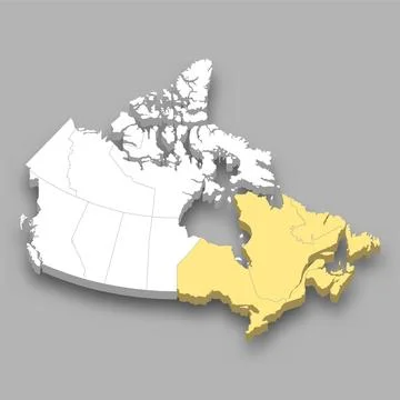 Eastern Canada region location within Canada map Stock Illustration