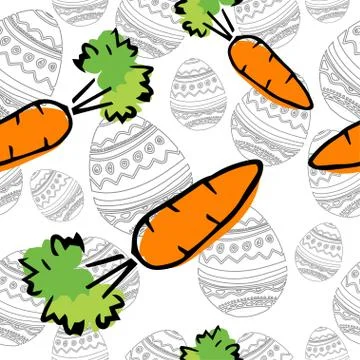 Eastern Carrot  Seamless Pattern Stock Illustration