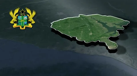 Eastern with Coat Of Arms Animation Map Stock Footage