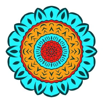 Eastern colored circular pattern mandala. Stock Illustration