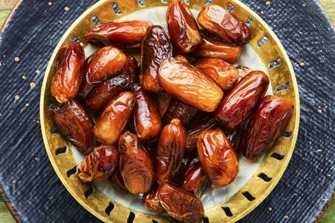 Eastern dried date on table Stock Photos
