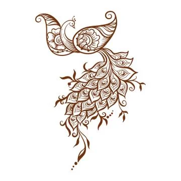 Eastern ethnic style compositions, mehendi. Stock Illustration