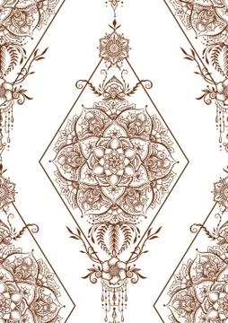 Eastern ethnic style compositions, mehendi. Stock Illustration