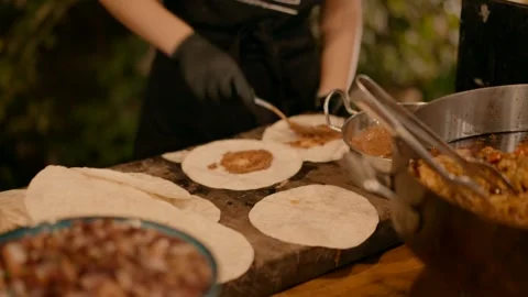 Eastern food at the event Stock Footage 221020540