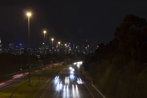 Eastern Freeway Night Timelapse Stock Footage 86197368