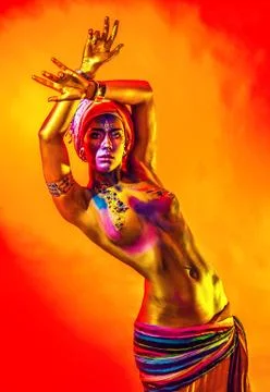 Eastern girl dancing Stock Photos