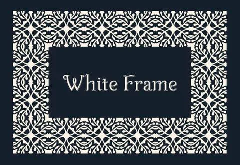 Eastern gold arabic vector lines design templates. Muslim floral frame for card Stock Illustration