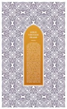 Eastern gold frames, arch. Template design elements in oriental style Stock Illustration