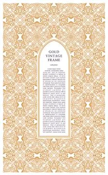 Eastern gold frames, arch. Template design elements in oriental style Stock Illustration
