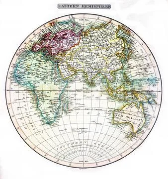 Eastern Hemisphere (1808) by C. Smith. Stock Illustration